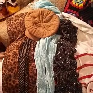 Three scarves one hat